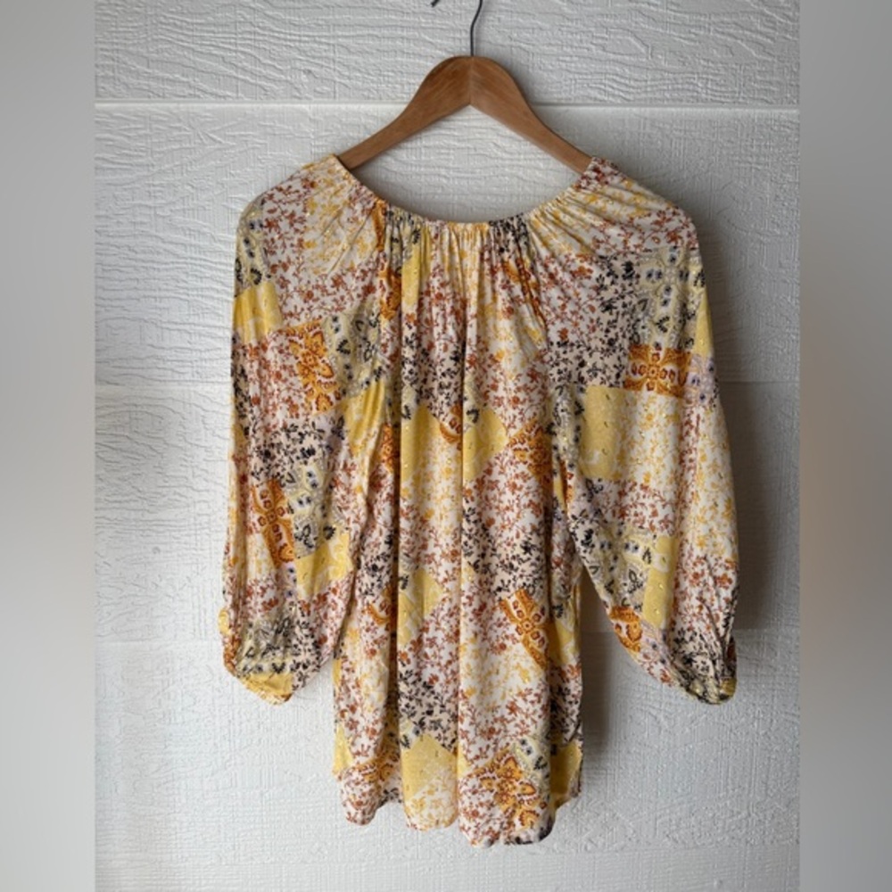 Good Hart by Matilda Jane ‘Rockport’ Patchwork Floral Peasant Top Size S